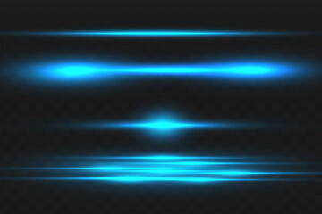 Abstract blue laser beam. Transparent isolated on black background. Vector illustration.the lighting effect.floodlight directional - obrazy, fototapety, plakaty
