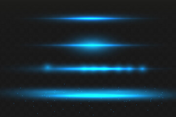 Abstract blue laser beam. Transparent isolated on black background. Vector illustration.the lighting effect.floodlight directional