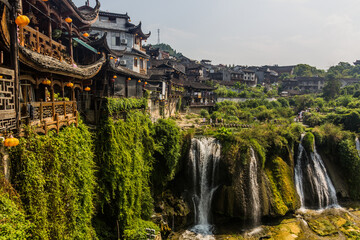 Waterfall in Furong Zhen town, Hunan province, China