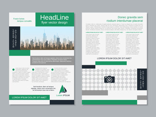 Modern professional two-sided flyer vector design template