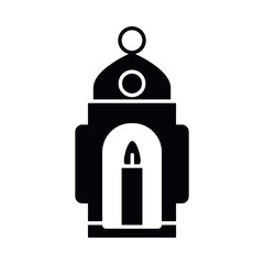 Eid mubarak lantern silhouette style icon vector design