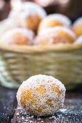 typical Brazilian fried dumpling made of cinnamon, flour and cinnamon. Called 