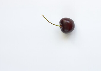 lonely bard cherry on a white background close-up
