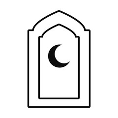 Eid mubarak moon line style icon vector design