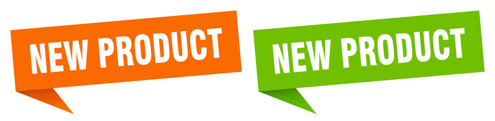 new product banner. new product speech bubble label set. new product sign
