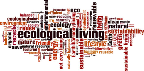Ecological living word cloud