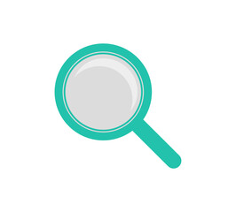 Search Icon, magnifying glass vector, lens cristal, isolated on white