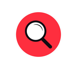 Search Icon, magnifying glass vector, lens cristal.