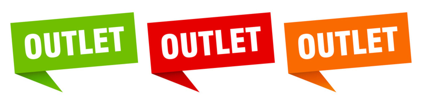 outlet banner. outlet speech bubble label set. outlet sign