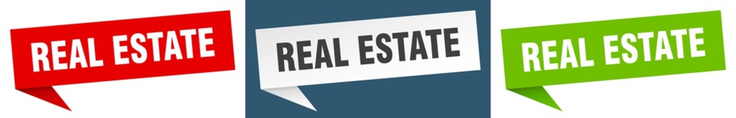 real estate banner. real estate speech bubble label set. real estate sign