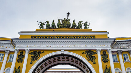 It's Gate of the Palace Square in Saint Petersburg, Russia