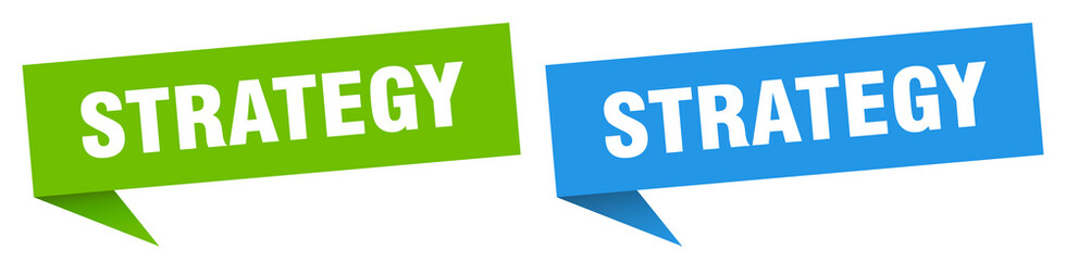 strategy banner. strategy speech bubble label set. strategy sign