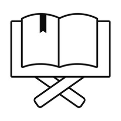 open quran book line style icon vector design