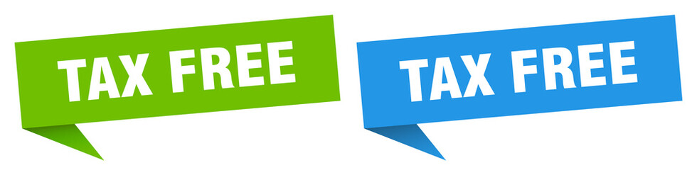 tax free banner. tax free speech bubble label set. tax free sign