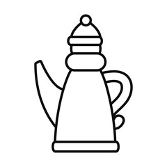 Eid mubarak teapot line style icon vector design