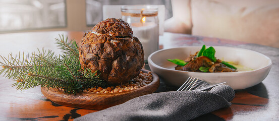 homemade Christmas dish on the table