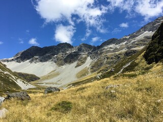 waiau pass valley view gold grass