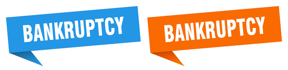 bankruptcy banner. bankruptcy speech bubble label set. bankruptcy sign