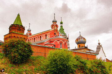 Fototapeta na wymiar Image of the monastery in Old Ladoga town in Russia