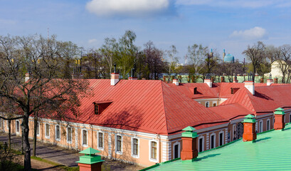 Buildings on the territory of the Peter and Paul fortress in St. Petersburg, Russia