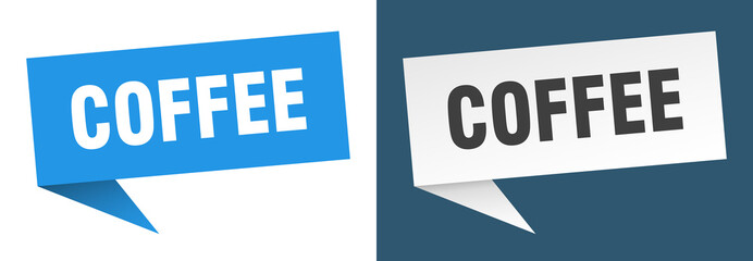 coffee banner. coffee speech bubble label set. coffee sign