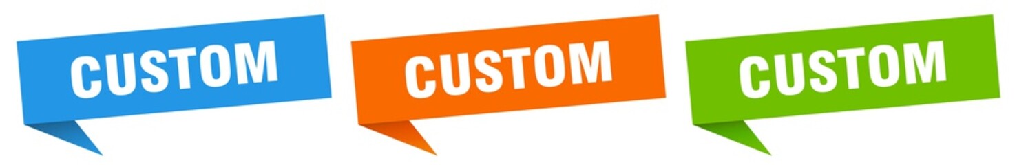 custom banner. custom speech bubble label set. custom sign