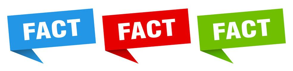 fact banner. fact speech bubble label set. fact sign