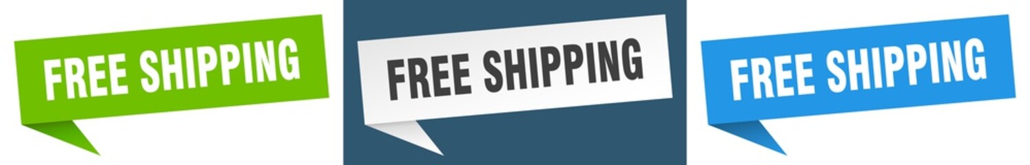 free shipping banner. free shipping speech bubble label set. free shipping sign