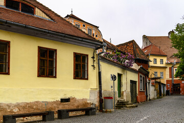 Fototapeta na wymiar Architecture of old town of Sibiu, one of the most important cultural centres of Romania