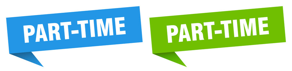 part-time banner. part-time speech bubble label set. part-time sign
