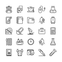 bundle of school supplies set icons