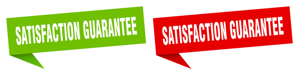 satisfaction guarantee banner. satisfaction guarantee speech bubble label set. satisfaction guarantee sign