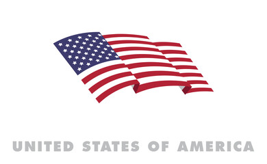 USA flag, national emblem of the United States of America. Vector design. Independence day patriotic symbol.