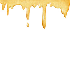 Watercolor illustration with drips of honey