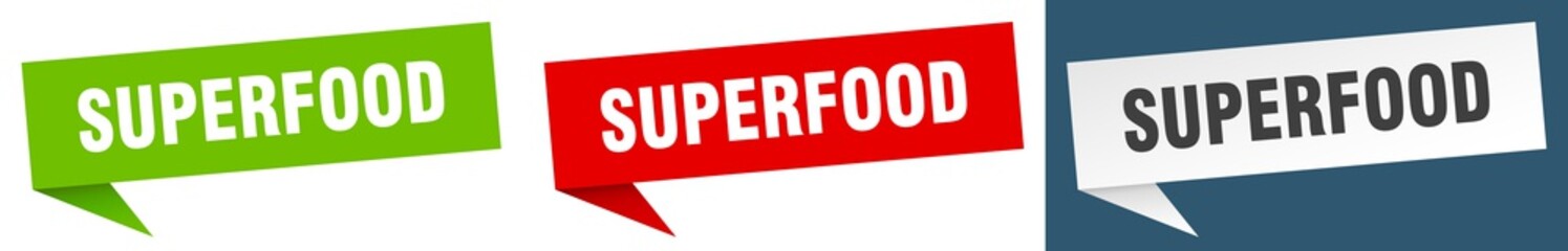 superfood banner. superfood speech bubble label set. superfood sign