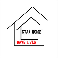 Stay home stay safe vector design. Corona virus  design template for social and national awareness to safe from Coronavirus covid-19. Stay home – safe lives. 