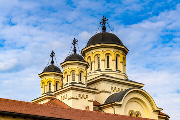 Fototapeta na wymiar Romanian Orthodox Cathedral, Alba Iulia Fortress complex in Alba County, Transylvania, Romania
