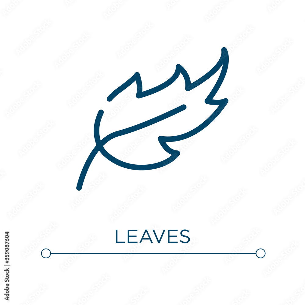 Poster leaves icon. linear vector illustration. outline leaves icon vector. thin line symbol for use on web