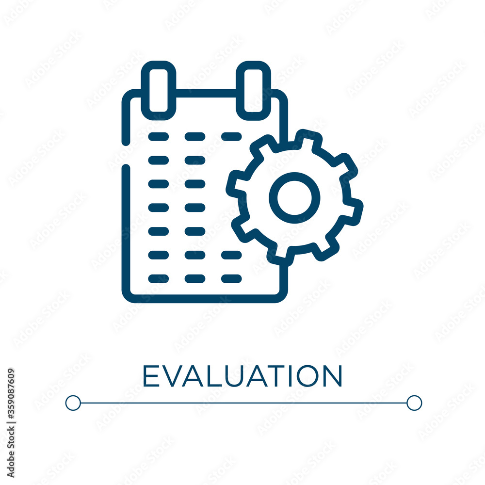 Poster evaluation icon. linear vector illustration. outline evaluation icon vector. thin line symbol for us