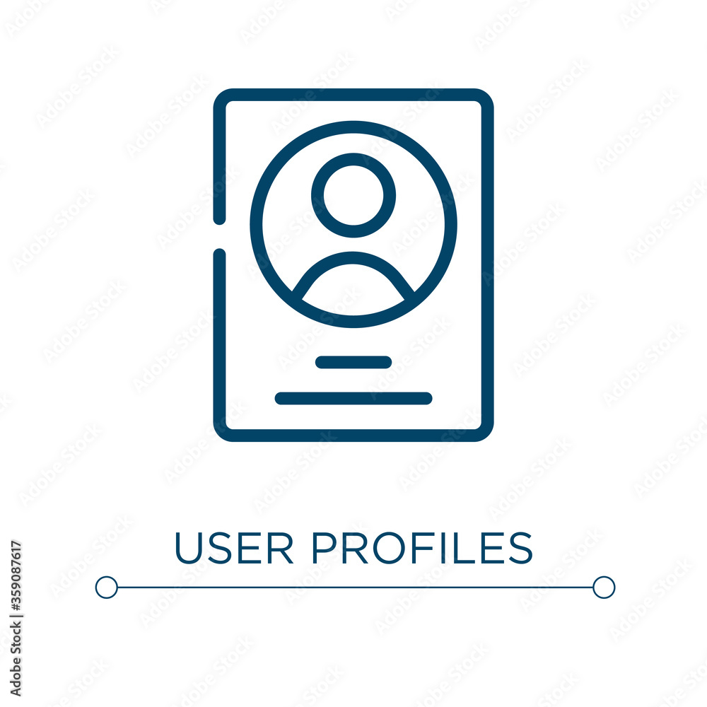 Poster user profiles icon. linear vector illustration. outline user profiles icon vector. thin line symbol 