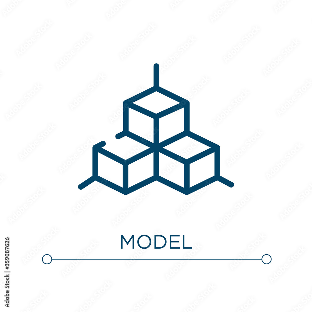 Poster model icon. linear vector illustration. outline model icon vector. thin line symbol for use on web a