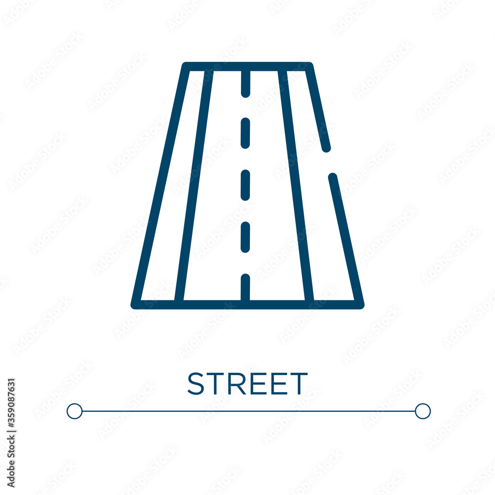 Poster street icon. linear vector illustration. outline street icon vector. thin line symbol for use on web