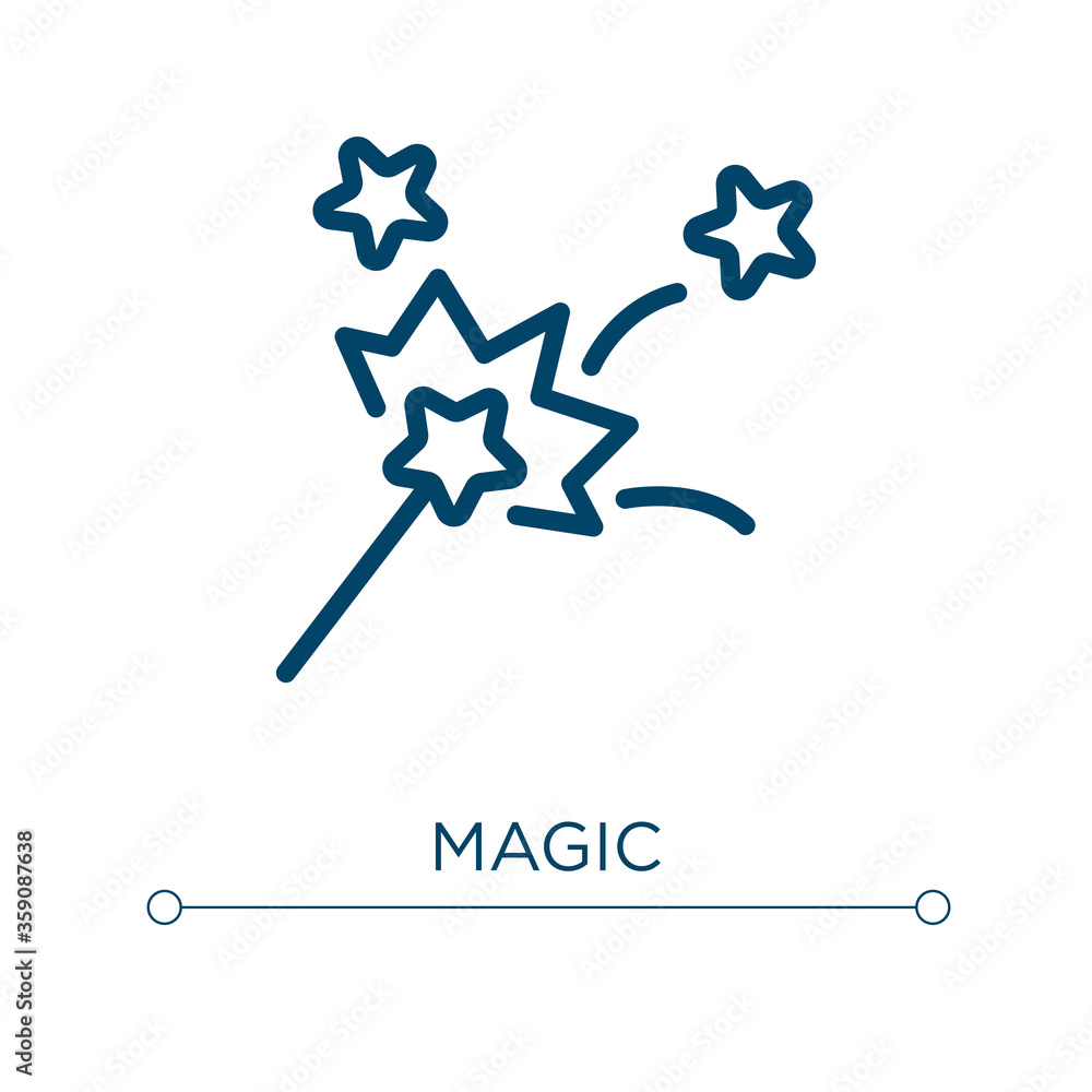 Poster magic icon. linear vector illustration. outline magic icon vector. thin line symbol for use on web a