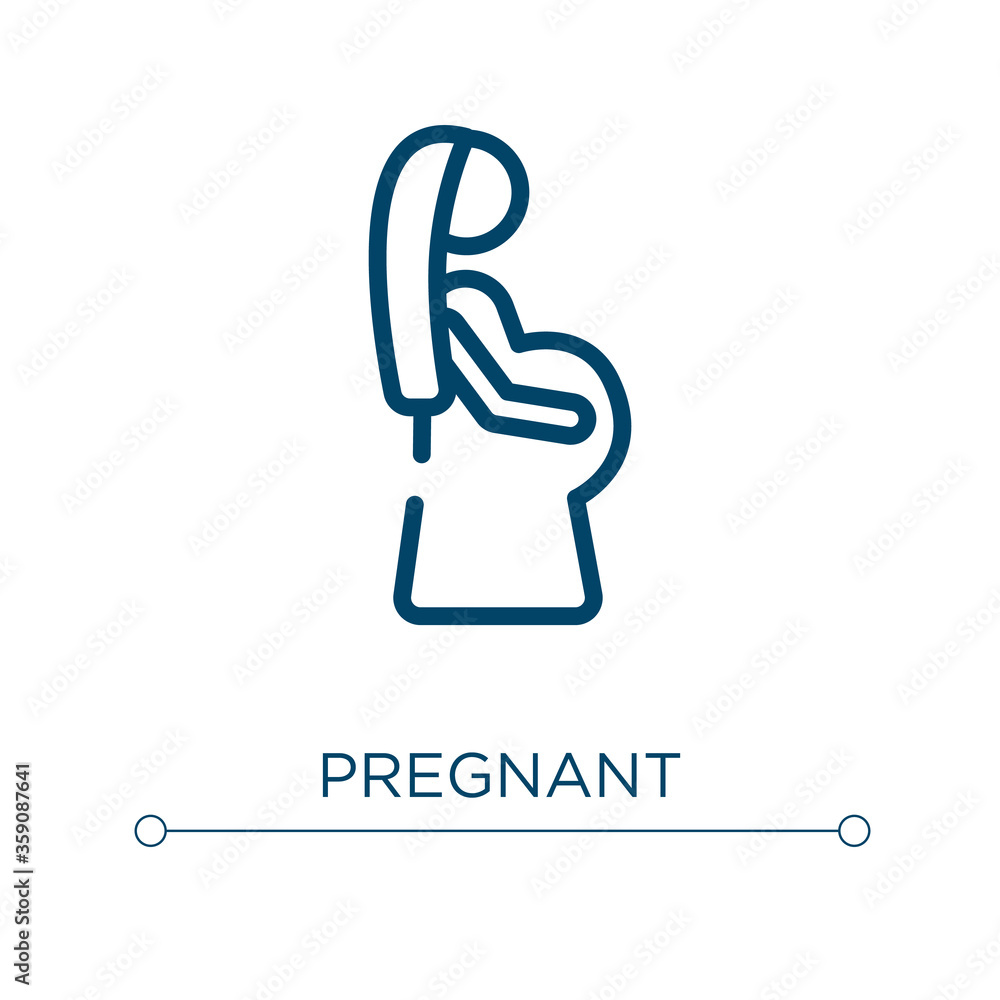 Poster pregnant icon. linear vector illustration. outline pregnant icon vector. thin line symbol for use on