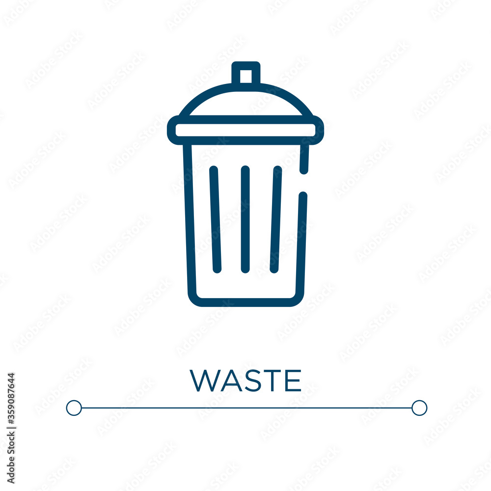 Poster waste icon. linear vector illustration. outline waste icon vector. thin line symbol for use on web a