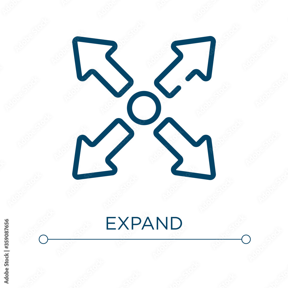 Poster expand icon. linear vector illustration. outline expand icon vector. thin line symbol for use on web