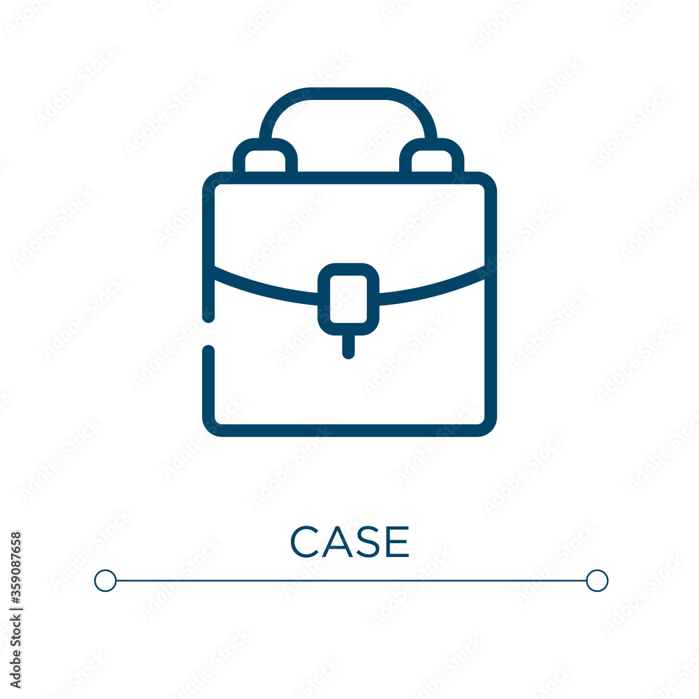 Aufkleber case icon. linear vector illustration. outline case icon vector. thin line symbol for use on web and