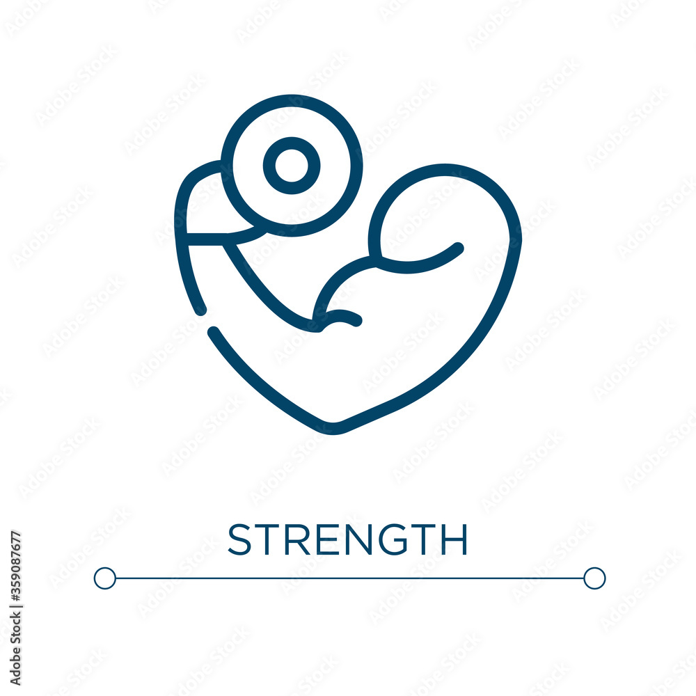 Poster strength icon. linear vector illustration. outline strength icon vector. thin line symbol for use on