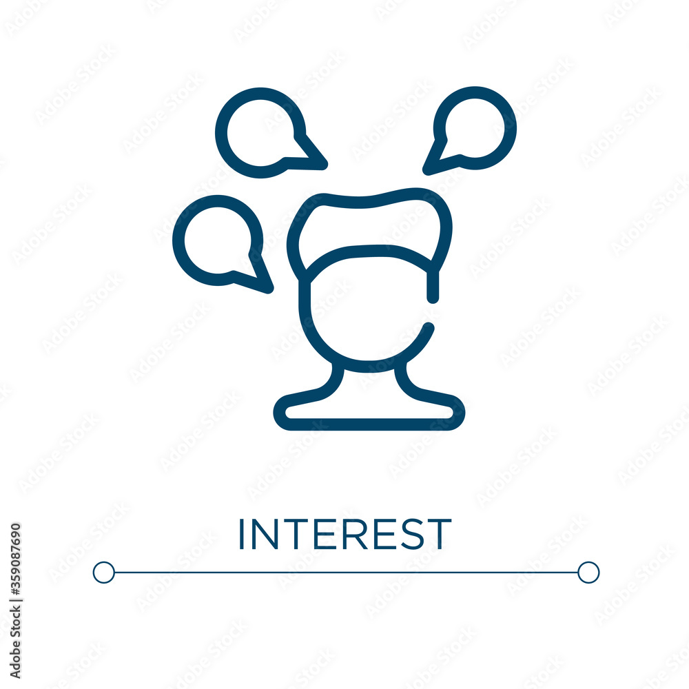 Poster interest icon. linear vector illustration. outline interest icon vector. thin line symbol for use on
