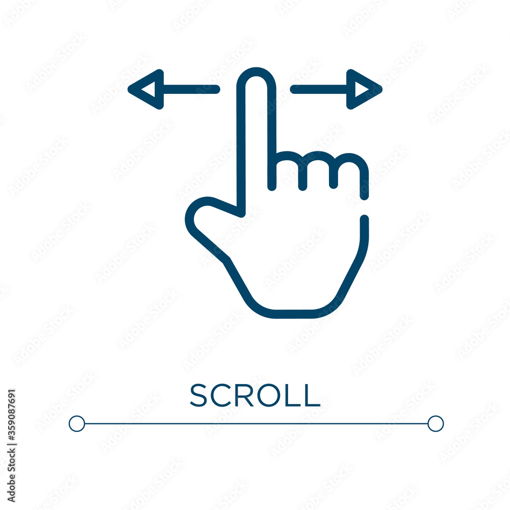 Poster Scroll icon. Linear vector illustration. Outline scroll icon vector. Thin line symbol for use on web and mobile apps, logo, print media.